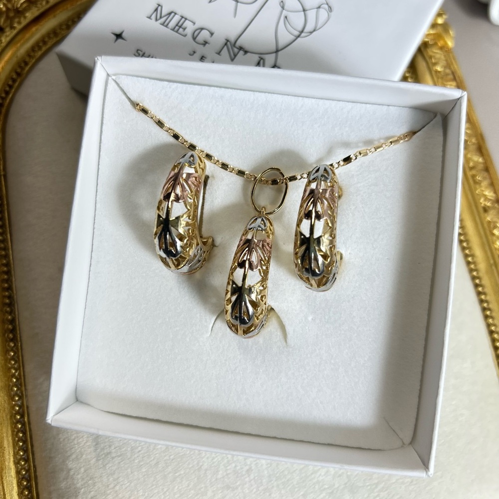 Gold and Silver Teardrop Earrings